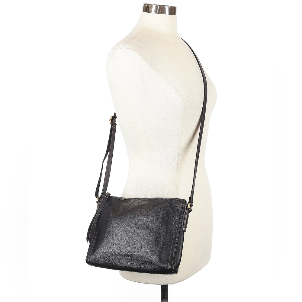 Fossil Black Leather Crossbody Bag